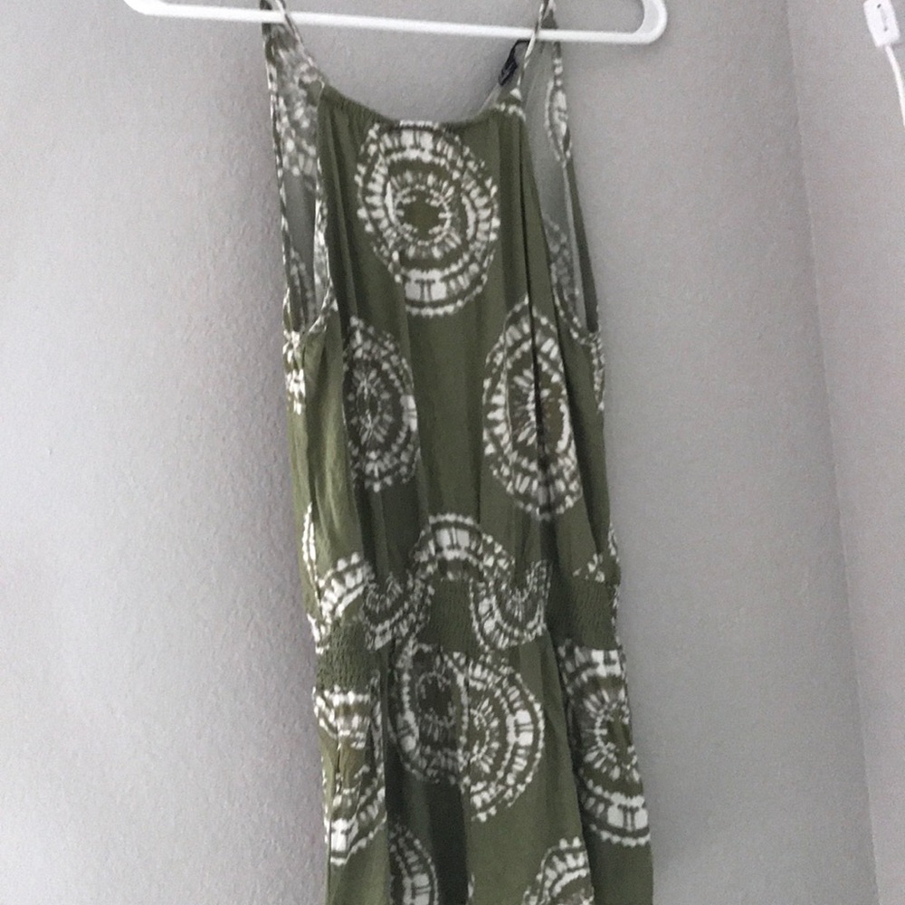 Green tie dye romper